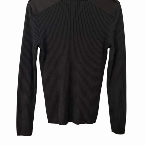 Ralph Lauren Jeans Co Womens Black Rib Knit Sweater Size L Nautical Anchor Patch - Picture 5 of 8